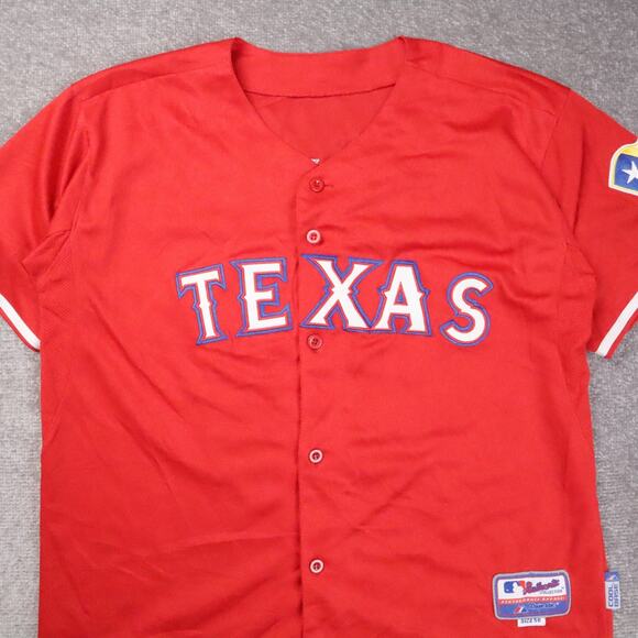Texas Rangers Baseball Mitch Moreland #18 Size 50 Red Full Button Up Jersey - Picture 5 of 12